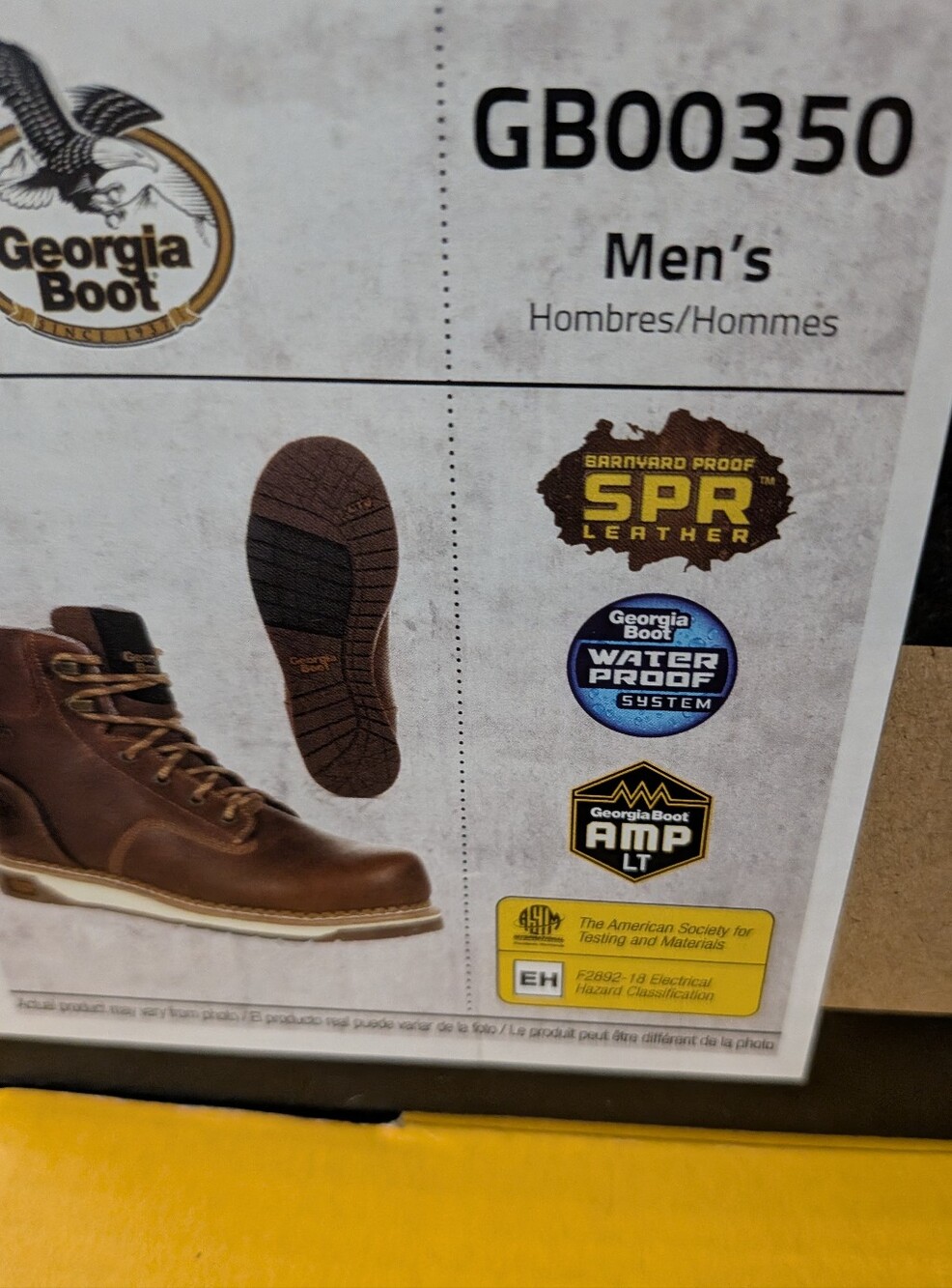 Georgia Boot Men's Brown Waterproof Work Boots GB00350 Style Size 8 Men